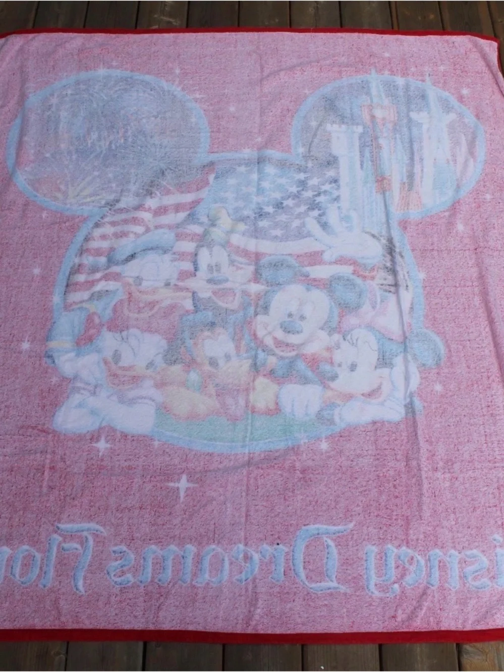 Disney Parks Mickey Friends Castle Fireworks Oversized Beach Towel 58x66 NWOT